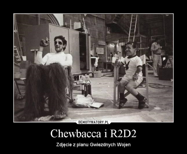 Chewbacca i R2D2 – Zdjęcie z planu Gwiezdnych Wojen 