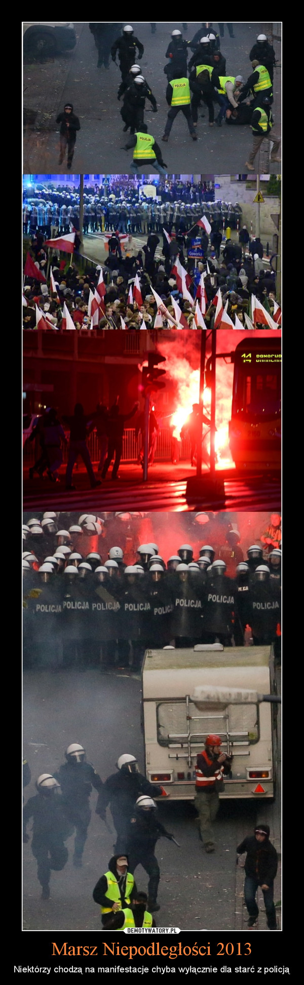 Marsz Niepodległości 2013 – Niektórzy chodzą na manifestacje chyba wyłącznie dla starć z policją 