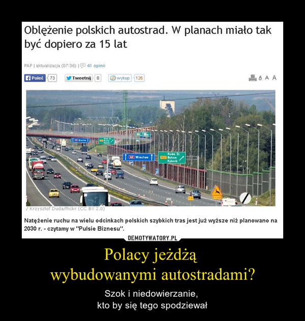 Polacy jeżdżą 
wybudowanymi autostradami?