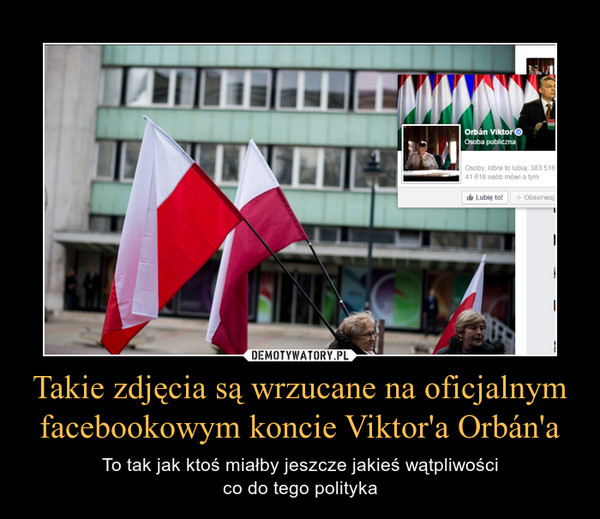 Takie zdjęcia są wrzucane na oficjalnym facebookowym koncie Viktor'a Orbán'a – To tak jak ktoś miałby jeszcze jakieś wątpliwościco do tego polityka 