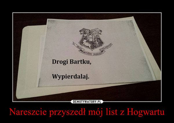 Nareszcie przyszedł mój list z Hogwartu –  