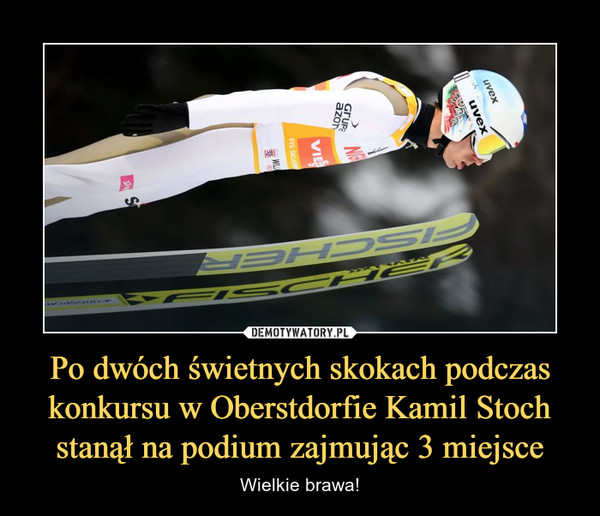 Po dwóch świetnych skokach podczas konkursu w Oberstdorfie Kamil Stoch stanął na podium zajmując 3 miejsce