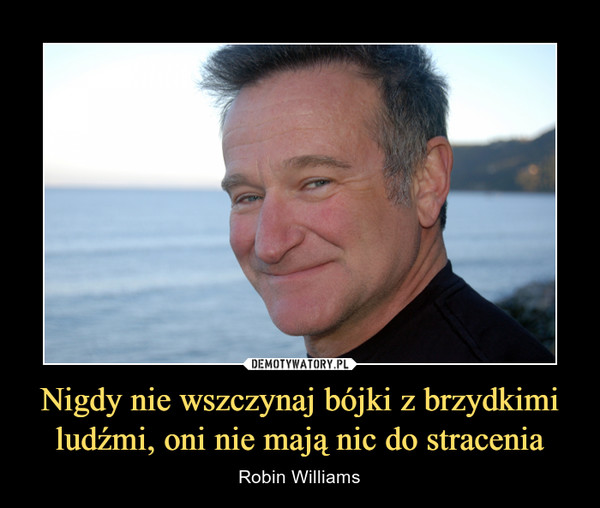 Nigdy nie wszczynaj bójki z brzydkimi ludźmi, oni nie mają nic do stracenia – Robin Williams 