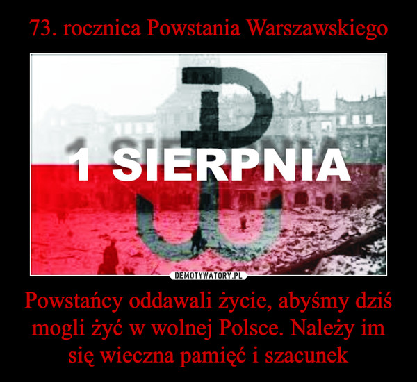 Powstańcy oddawali życie, abyśmy dziś mogli żyć w wolnej Polsce. Należy im się wieczna pamięć i szacunek –  