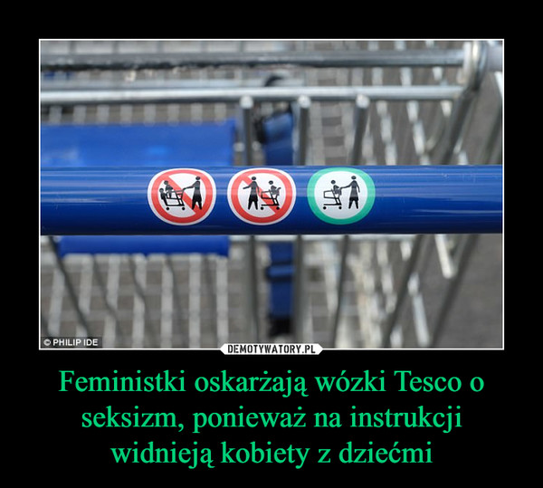 Feministki oskarżają wózki Tesco o seksizm, ponieważ na instrukcji widnieją kobiety z dziećmi –  