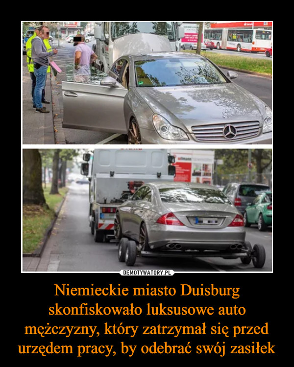 Niemieckie miasto Duisburg skonfiskowało luksusowe auto mężczyzny, który zatrzymał się przed urzędem pracy, by odebrać swój zasiłek –  