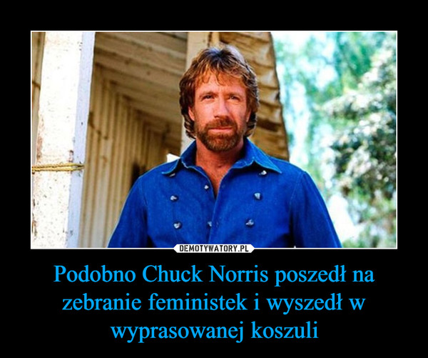 Podobno Chuck Norris poszedł na zebranie feministek i wyszedł w wyprasowanej koszuli