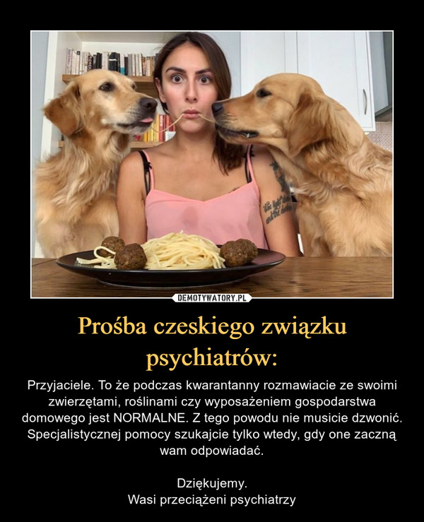 Prośba czeskiego związku psychiatrów: