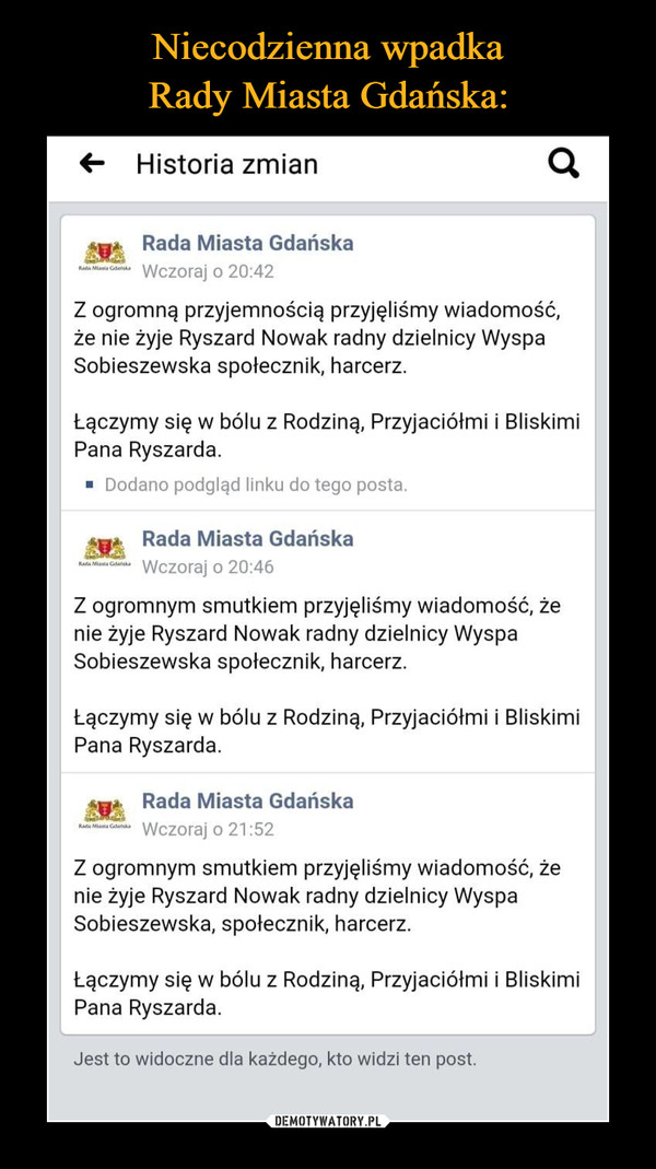 Niecodzienna wpadka
Rady Miasta Gdańska: