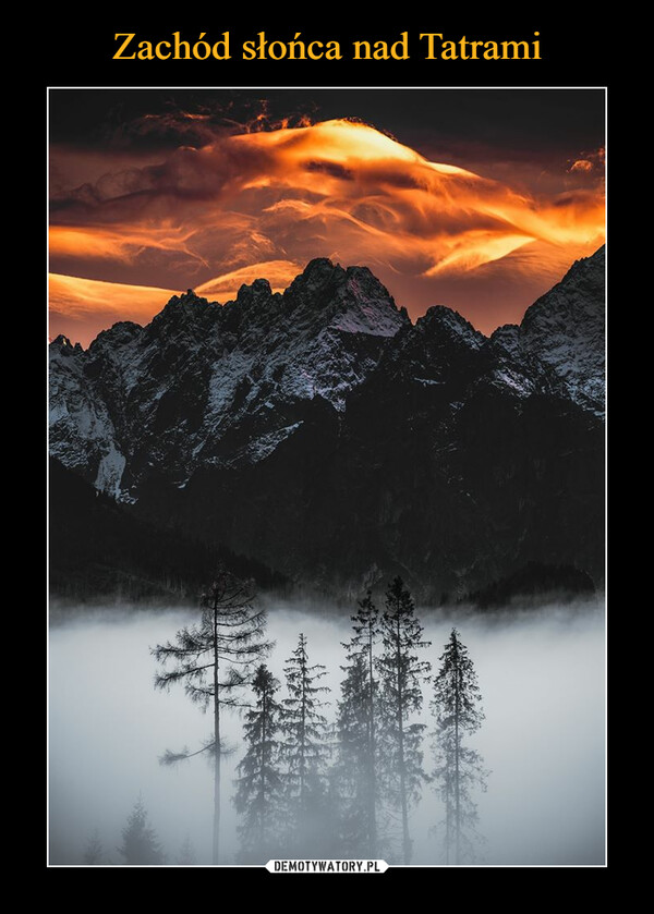 Zachód słońca nad Tatrami