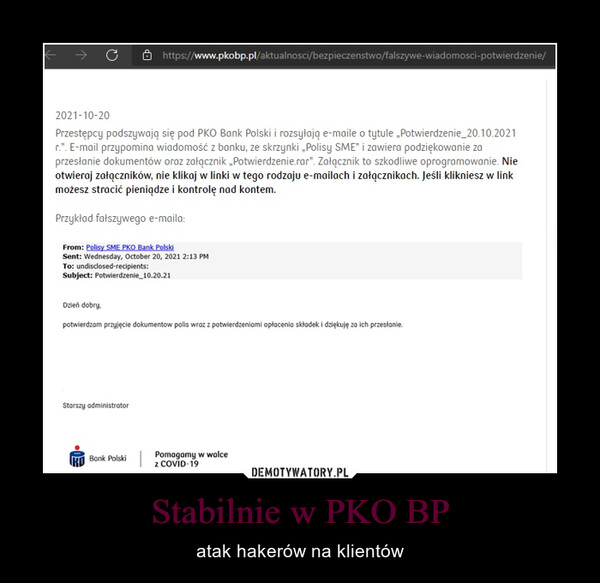 Stabilnie w PKO BP – atak hakerów na klientów 