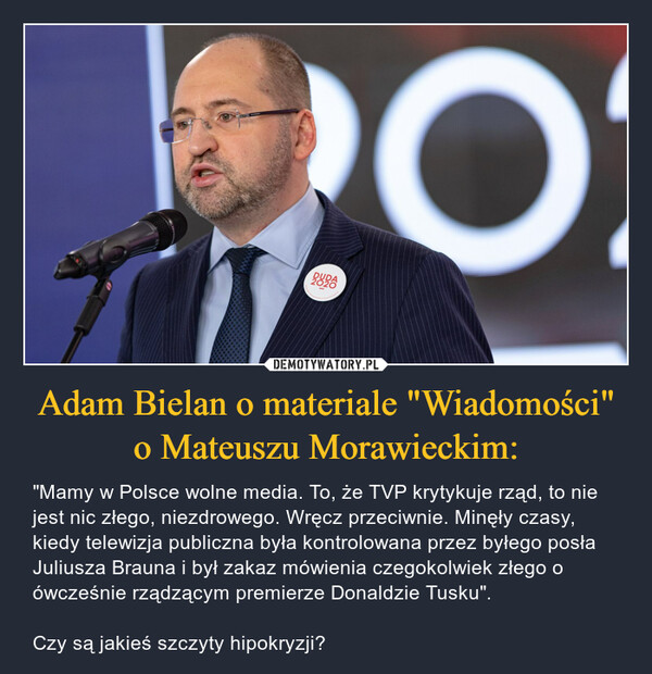 Adam Bielan o materiale "Wiadomości" o Mateuszu Morawieckim: