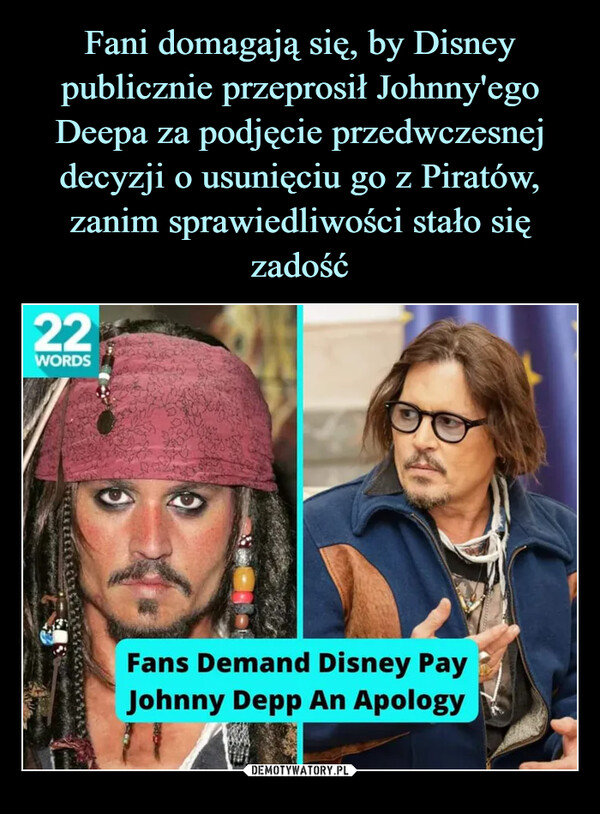  –  Fans Demand Disney Pay Johnny Deep An Apology