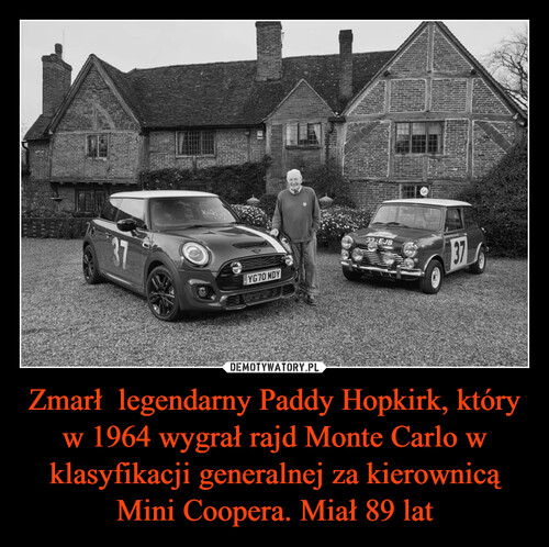 Zmarł  legendarny Paddy Hopkirk, który w 1964 wygrał rajd Monte Carlo w klasyfikacji generalnej za kierownicą Mini Coopera. Miał 89 lat