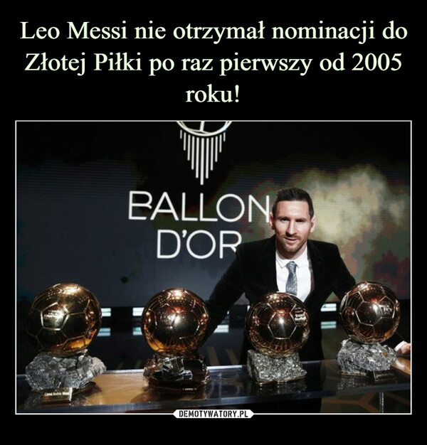 Leo Messi nie otrzymał nominacji do Złotej Piłki po raz pierwszy od 2005 roku!
