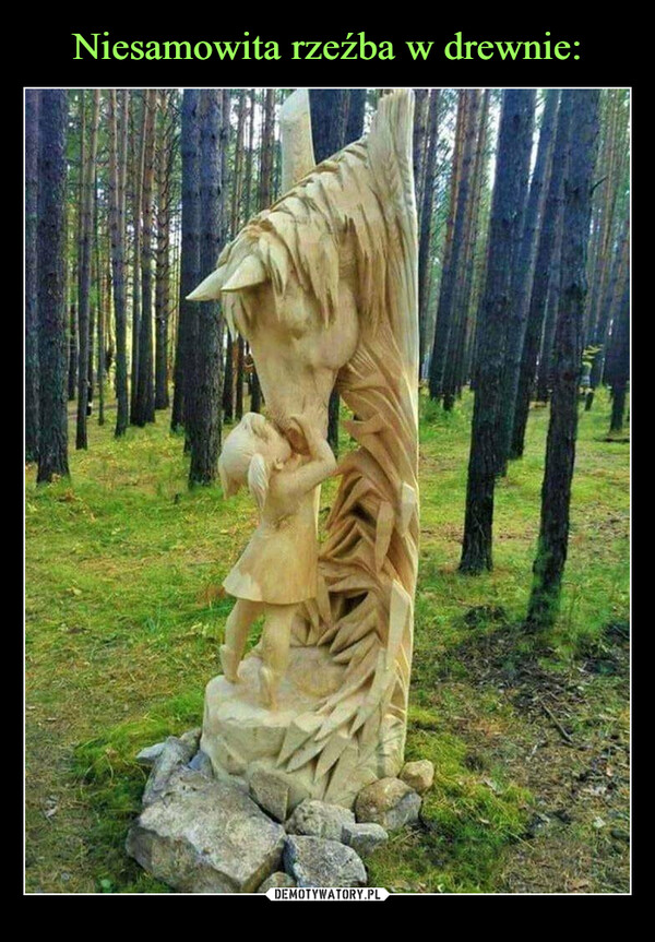 Niesamowita rzeźba w drewnie: