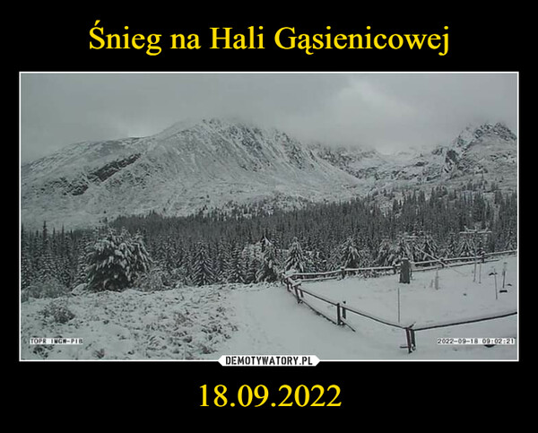 Śnieg na Hali Gąsienicowej 18.09.2022