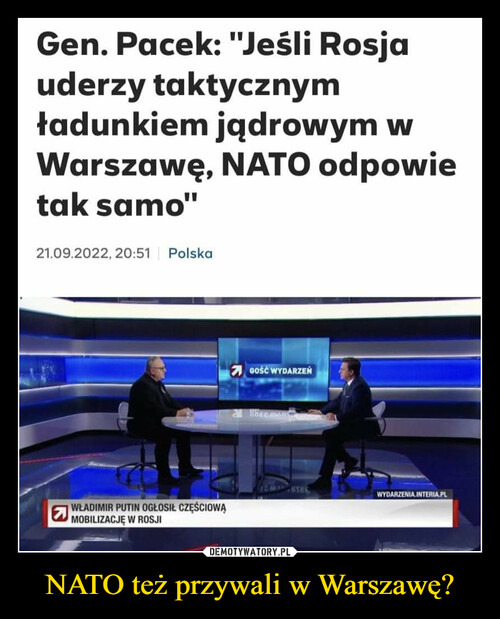 NATO też przywali w Warszawę?