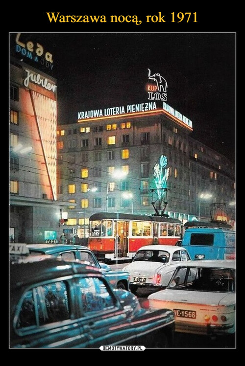 Warszawa nocą, rok 1971