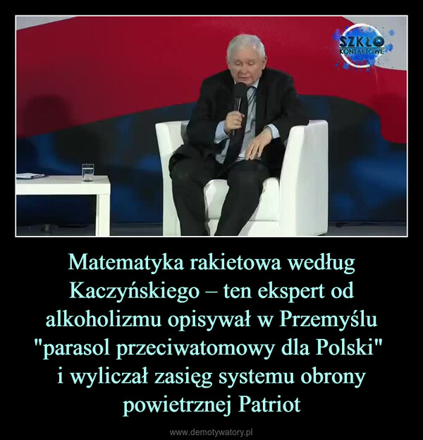 Matematyka rakietowa według Kaczyńskiego – ten ekspert od alkoholizmu opisywał w Przemyślu "parasol przeciwatomowy dla Polski" i wyliczał zasięg systemu obrony powietrznej Patriot –  
