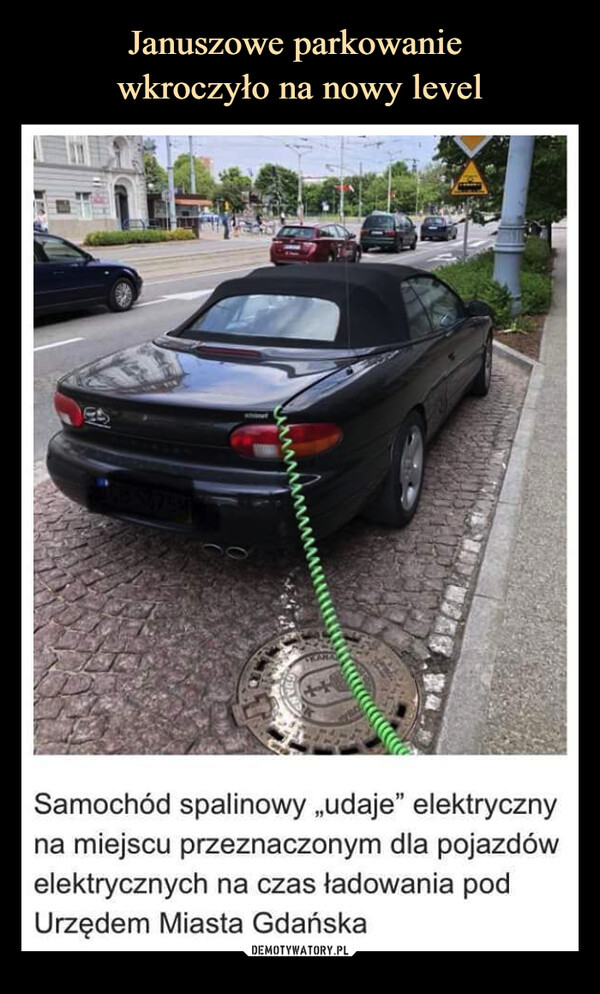  –  KAN++Samochód spalinowy „udaje" elektrycznyna miejscu przeznaczonym dla pojazdówelektrycznych na czas ładowania podUrzędem Miasta Gdańska