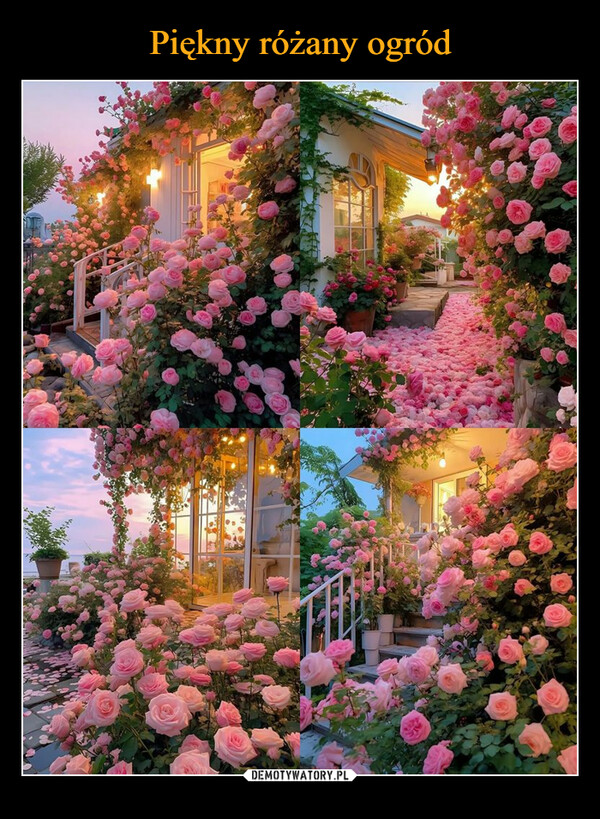 Piękny różany ogród